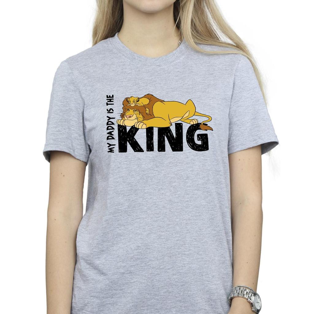 Disney Womens/Ladies The Lion King Daddy Is King Cotton Boyfriend T-Shirt