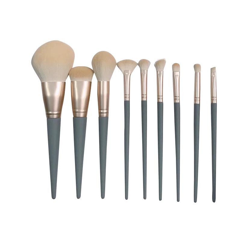 Набор из 10 синих кистей для макияжа: Тени для век, Контур, Рассыпчатая пудра, Основа - Мягкая щетина, Портативный