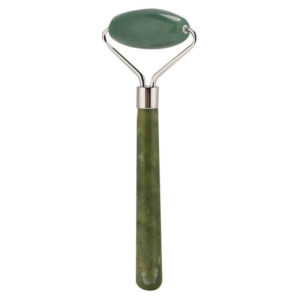 Массажер для лица Jadestone Roller, подтяжка кожи, лифтинг, против морщин, массажный инструмент для лица(Розовый КварцЯшма Одиночная Голова )