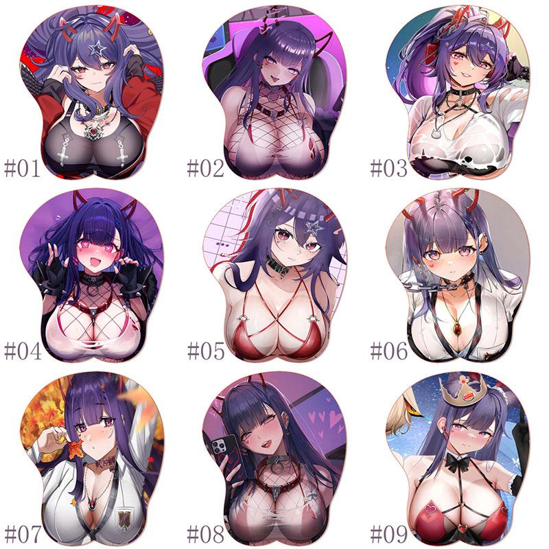 Sexy Akuma Nihmune OPPAI Mouse Pad Mousepad Anime Waifu Cups Season 6 Numi Silicone 3D Wrist Rest MousePad Sexy Hentai Mouse Mat