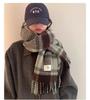 Women's Plaid Scarf: Warm, Thick, Korean-Style Neck Warmer for Autumn/Winter 2025
