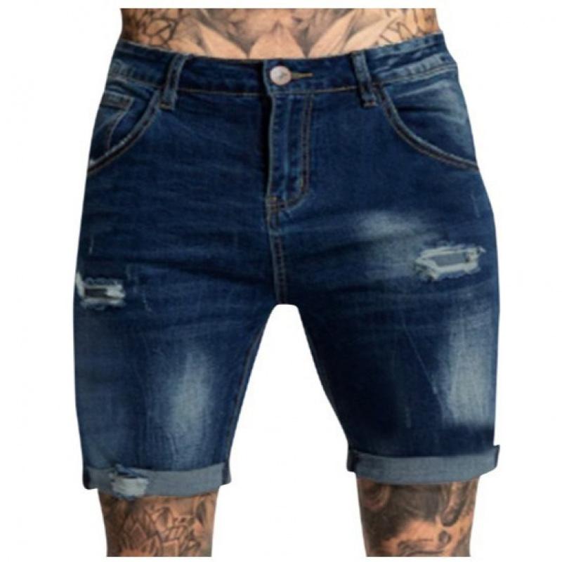 2026 New Fashionable Stretchy Personalized Casual Ripped Jeans Men's Cropped Pants