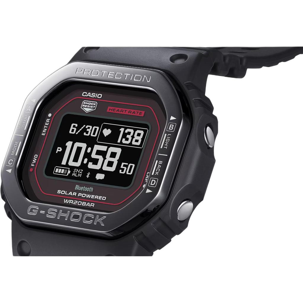 Casio 5600 Водонепроницаемые 200M Солнечные Кварцевые Часы Ремешок из Смолы Мужские Часы Черный Циферблат DW-H5600MB-1A4JR