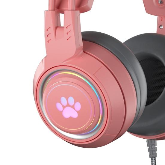 Проводные наушники SY-G25 Чувствительное шумоподавление Съемные кошачьи ушки 3,5 мм USB Всенаправленная игровая гарнитура для ноутбука