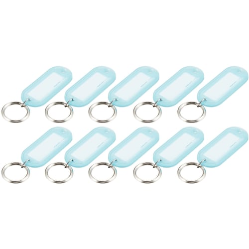 KOKUYO Keychain Type Name Tag for Double-sided Display, Large Pack of 10, Light Blue Nuff-210LBX10