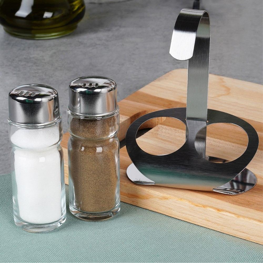 Salt and Pepper Set Salt Shaker Glass Pepper Shaker Spice Rack