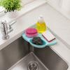 Sink Caddy with Drainage Corner Storage Rack, Triangular Shape, Multi-Compartment Kitchen Strainer Organizer, Durable Rack for Sponges Brushes