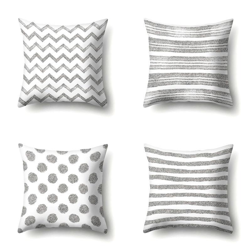 Polyester Pillow Case Decoration Home Gilt Printing Pillow Case Waist Cushion Cover Car Cushion Head Cushion Cover