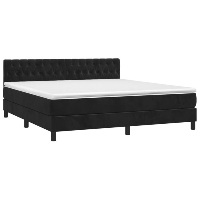 3141499 vidaXL Divan Bed with Mattress Black 180x200 Cm Velvet