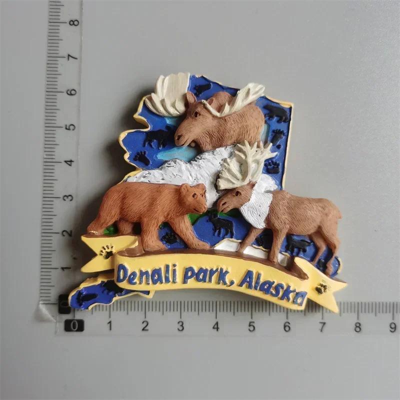 США Аляска Медведь Kawaii Магниты на холодильник Туристический сувенир Британский Канада Медведь Холодильник Магнитные наклейки Милый магнит Декор Подарок