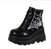 Модные женские ботильоны на платформе с танкеткой 2024 года, осень-зима, готическая уличная удобная модная крутая женская обувь, мотоциклетные ботинки, большой размер 43