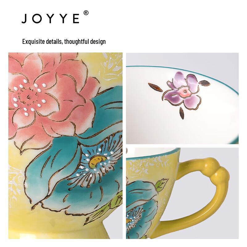 JOYYE Hand-Painted Ceramic Breakfast Mug