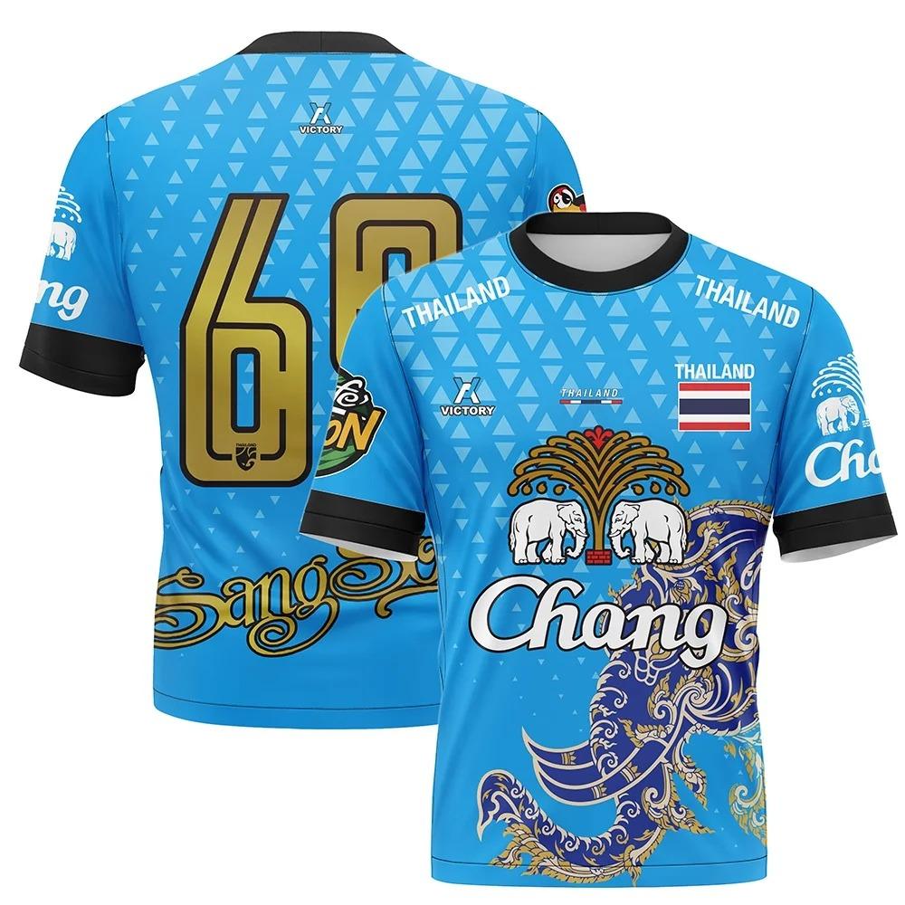 Футболка с коротким рукавом и 3D-принтом Thailand Chang Elephant для мужчин, летняя уличная футболка высокого качества, свободная дышащая футболка для женщин
