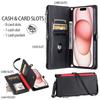 015 Style For iPhone 15 Pro Max Case Zipper Pocket Leather Wallet Phone Cover