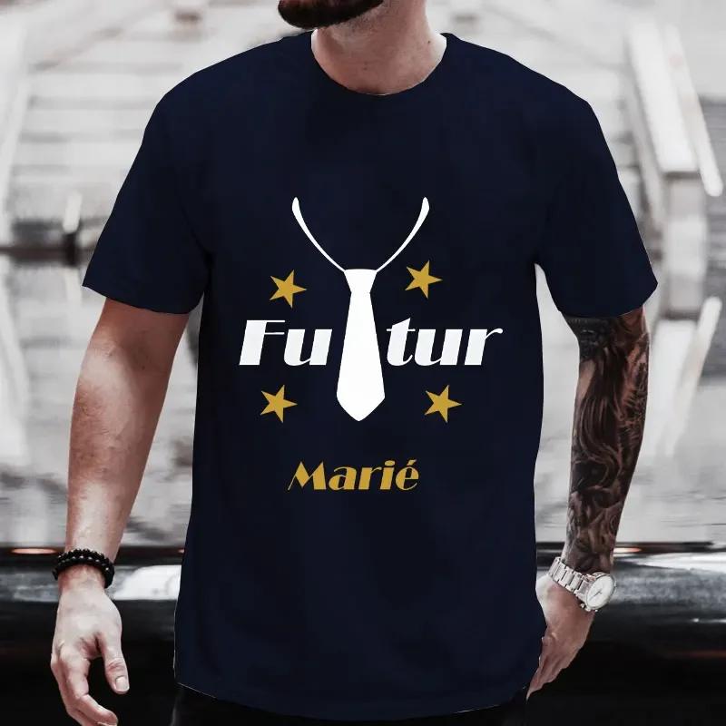 Футболки для жениха French EVG Team Future Groom Squad, футболка с галстуком для лучшего друга, графические свадебные топы, футболка для мальчишника и холостяка