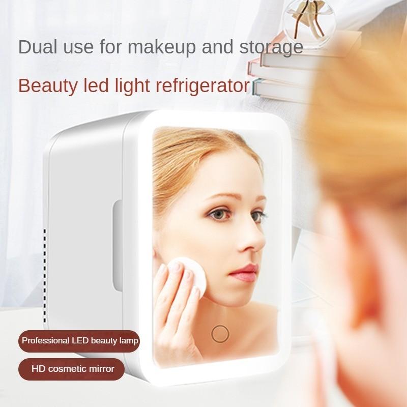 24 * 23 * 17.5см Домашнее и автомобильное холодильное оборудование для ухода за кожей Мини-автомобильный холодильник Маленький холодильник с зеркалом для макияжа