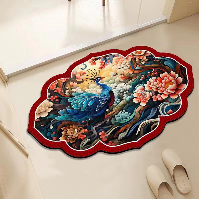 Китайский цветочный нескользящий быстросохнущий коврик для пола из диатомита