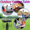 Outdoor Folding Table with Carrying Bag Aluminum Picnic Desk Adjustable Ultralight Dinner Desk for Picnic Camping Trip Beach BBQ