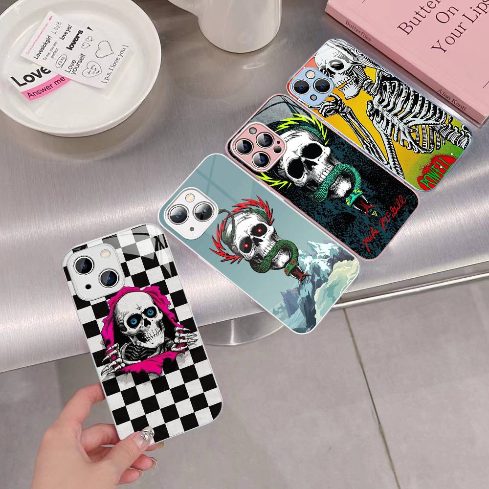 Skateboard Brand P-Powell P-Peralta Tempered Glass For Iphone 14 13 12 11 Pro Mini XS MAX 14Plus X XS XR Cover