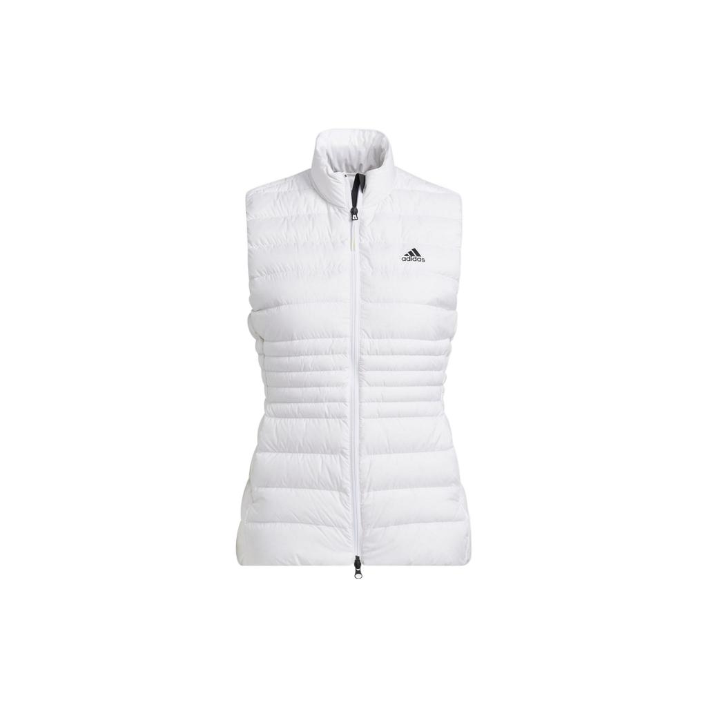 Adidas Solid Color Logo Print Stand Collar Sleeveless Down Vest Women Vests White GT3318