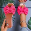 Большие размеры односложные женские тапочки с бантом, верхняя одежда 2025, новые модные повседневные тапочки с плоским дном для женщин