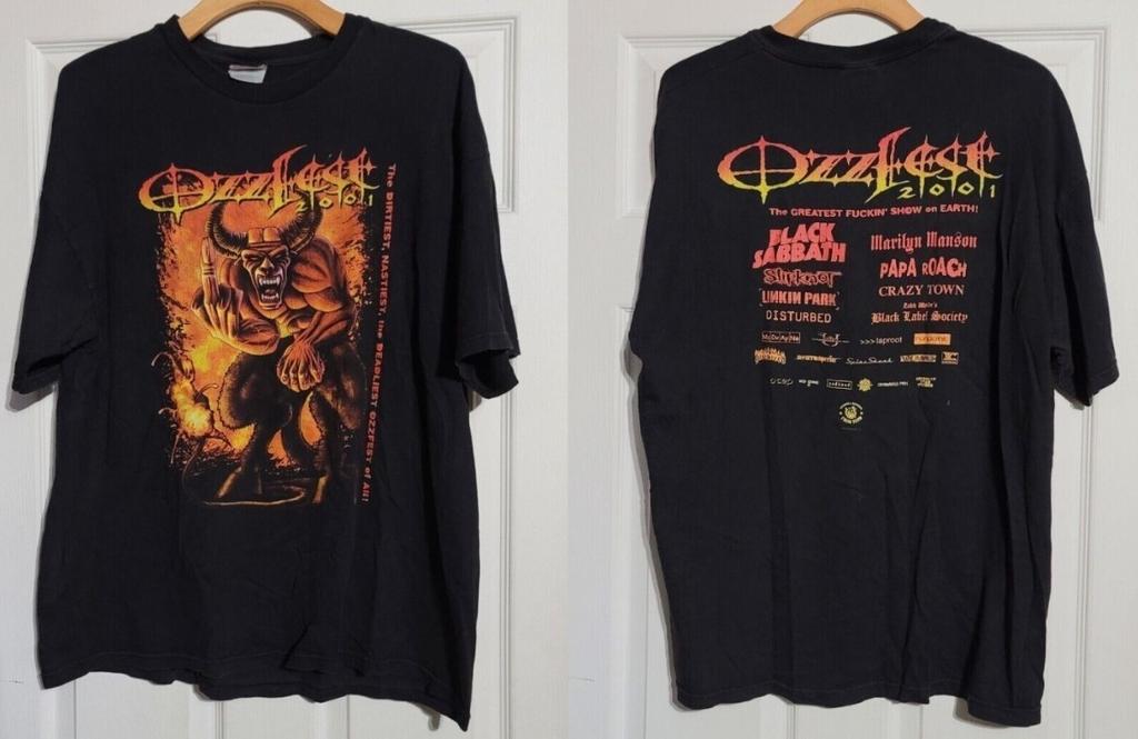 Винтажная футболка Ozzfest Tour 2001 Концертный Рок Хэви-метал Унисекс