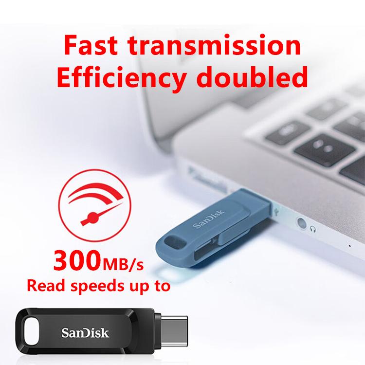 SanDisk 128 ГБ otg usb type c Флешка 64 ГБ 256 ГБ 512 ГБ Ultra Dual GO OTG Флешка оригинальная sandisk usb Карта памяти U Диск для телефона Type C Ноутбук