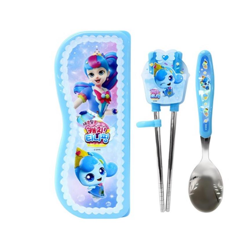 Catch! Teenieping Spoon & Both-Hand Training Chopsticks Case Set (9 Options)