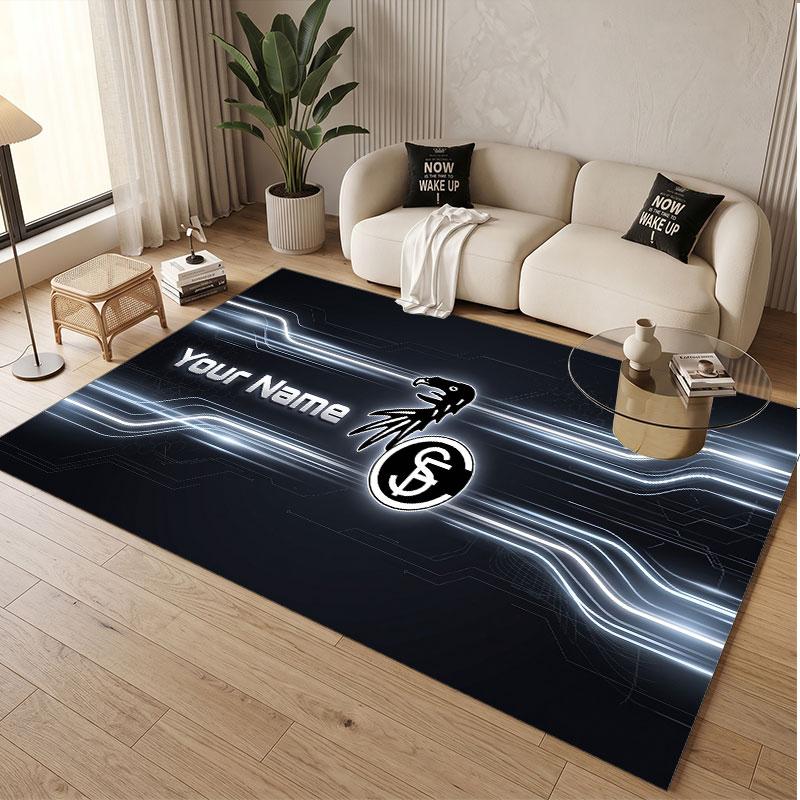 Custom Rug SC Freiburg Pattern Print Name Text Soft Non‑Slip Floor Carpet for Home Indoor Decoration