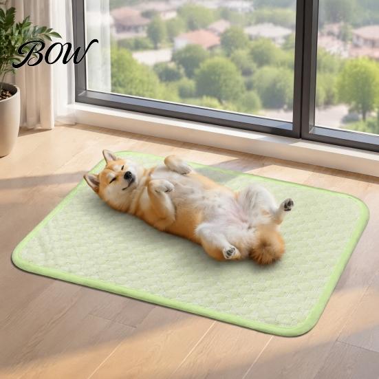 Cooling Mat for Cats Dog Mat, Washable Pet Sleeping with 3D Massage Bumps, Non-slip Mesh Bottom, Ice Silk Summer Dogs Crate