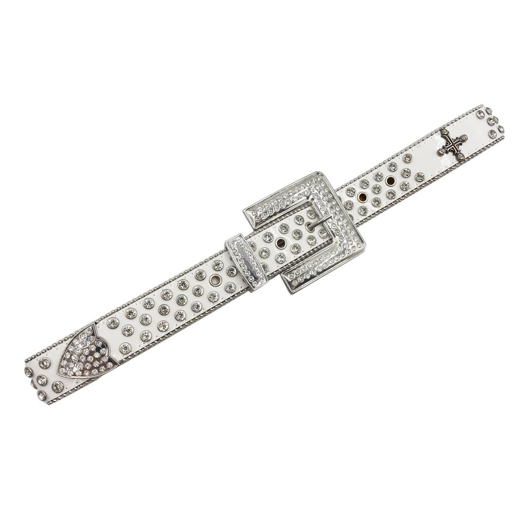 Квадратная пряжка со стразами Западный страз Джинсовый трендовый ремень Вечеринка Сцена Дизайн Крест