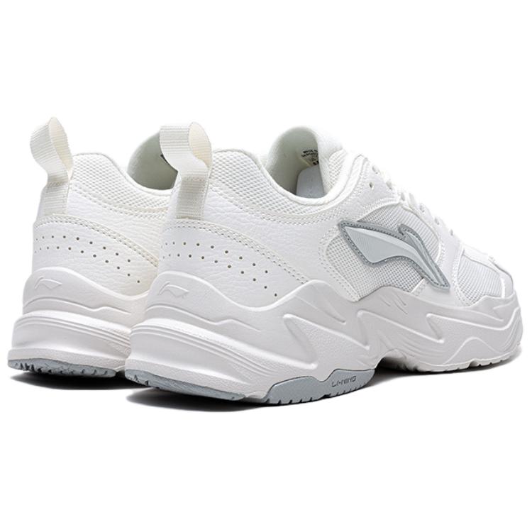 Li Ning Pulse Classic Модные Универсальные Удобные Амортизирующие Нескользящие Износостойкие Низкие Кроссовки Папы Мужские кроссовки Серебристо-белые AGCV145-1