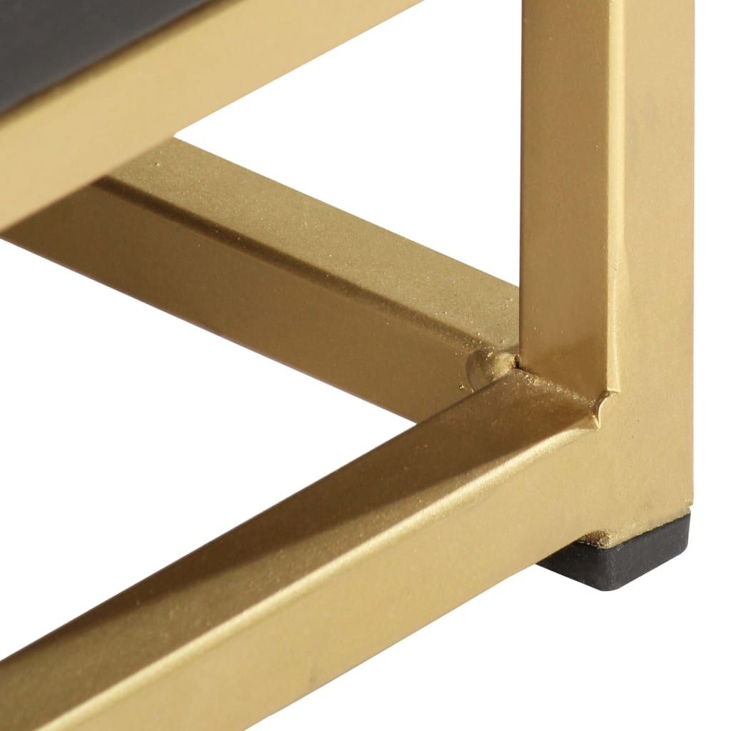 Nightstand Black and Gold 40 x 30 x 50 cm Solid Mango Wood