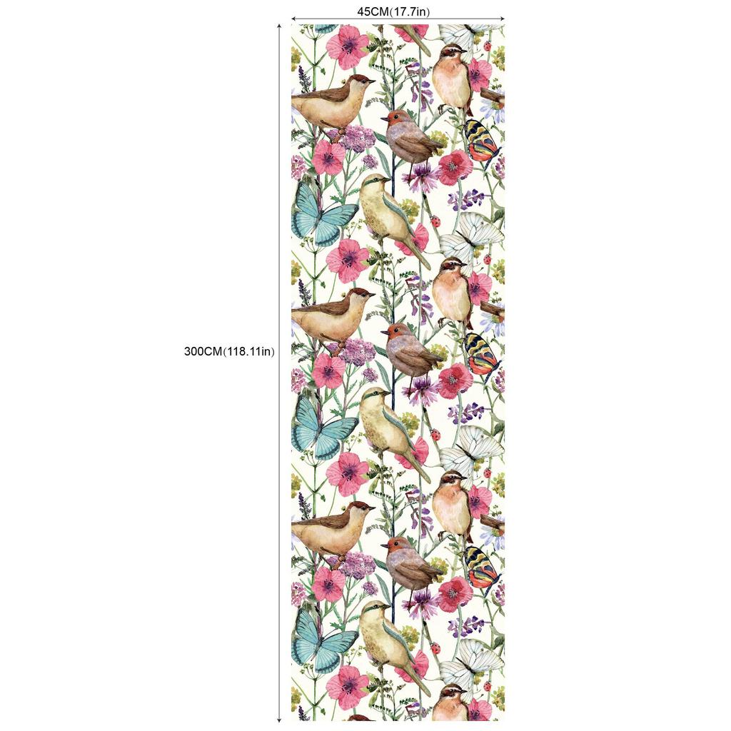 Самоклеящиеся обои для гостиной и спальни (Цветы и птицы Зеленое растение)