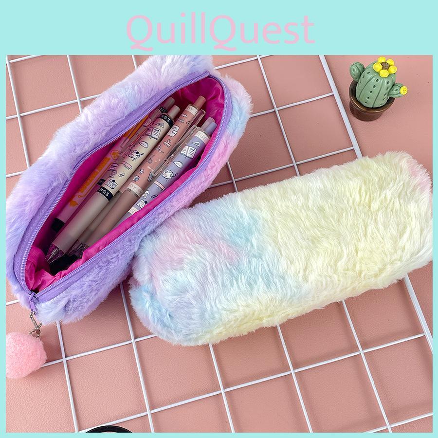 Pen Color Case Key Chain Plush Pencil Case Storage Bag Decoration Gift Kids