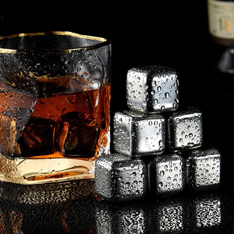 304 316 Stainless Steel Ice Cubes Set Reusable Chilling Stones For Whiskey Wine Cooling Cube Chilling Rock Party Bar Tool