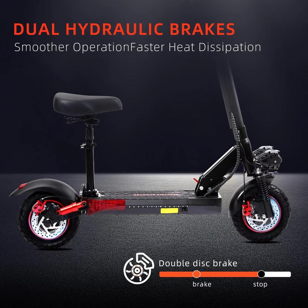 New Electric Scooter J-01 800W Motor 48V15AH Battery With Seat E-Scooter Adult 10" Tire City Commuter All-Terrain Fold Scooters