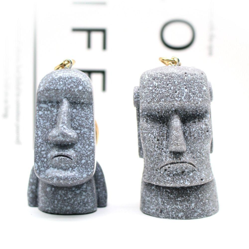 Watchman Easter Island Keyring Stone Man Moai Figurine Moai Statues Keychain Motorcycle