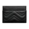 Gucci Держатель для карт Gucci Marmont с тиснением логотипа на стеганой коже Женские аксессуары Черный 443127-AAET8-1000