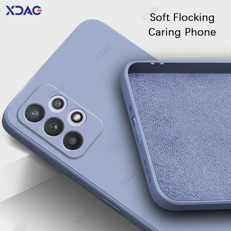 Роскошный квадратный жидкий силиконовый чехол для Samsung Galaxy A32 4G 5G SamsungA32 360 Soft Phone Back Cover Armor Shield Coque