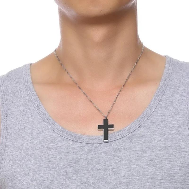 Cremation Cross Necklace for Ashes Stainless Steel Cross Urn Pendant Ashes Holder Memorial Jewelry