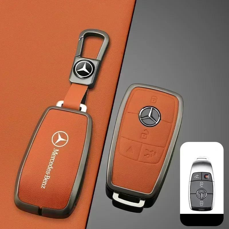 Leather Car Key Case Cover Shell Bag For Mercedes Benz AMG A C E S Class W204 W205 W212 W213 W176 GLC CLE CLA GLC GLS W177 W222 w1
