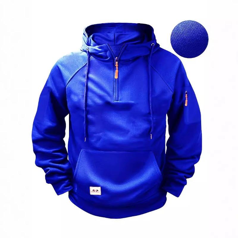 Men's Hooded Sweatshirt with Zipper Multiple Pockets Sports Casual Jacket