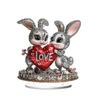 Пасхальный кролик акриловая настольная табличка 2D плоские яйца цветок кролик украшение дом гостиная День святого Валентина праздничная вечеринка настольное украшение