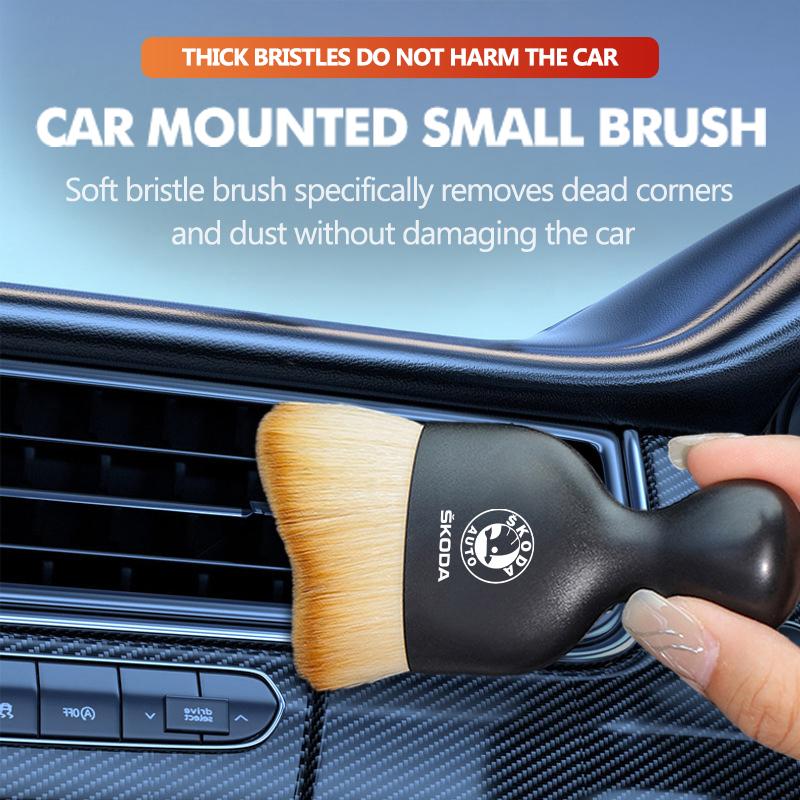 AAAJG1 Car Cleaning Brush Air Outlet Detailing Brush Center Console Dusting Brush Clean Tool For Skoda Kodiaq Fabia Kamiq Karoq Octavia