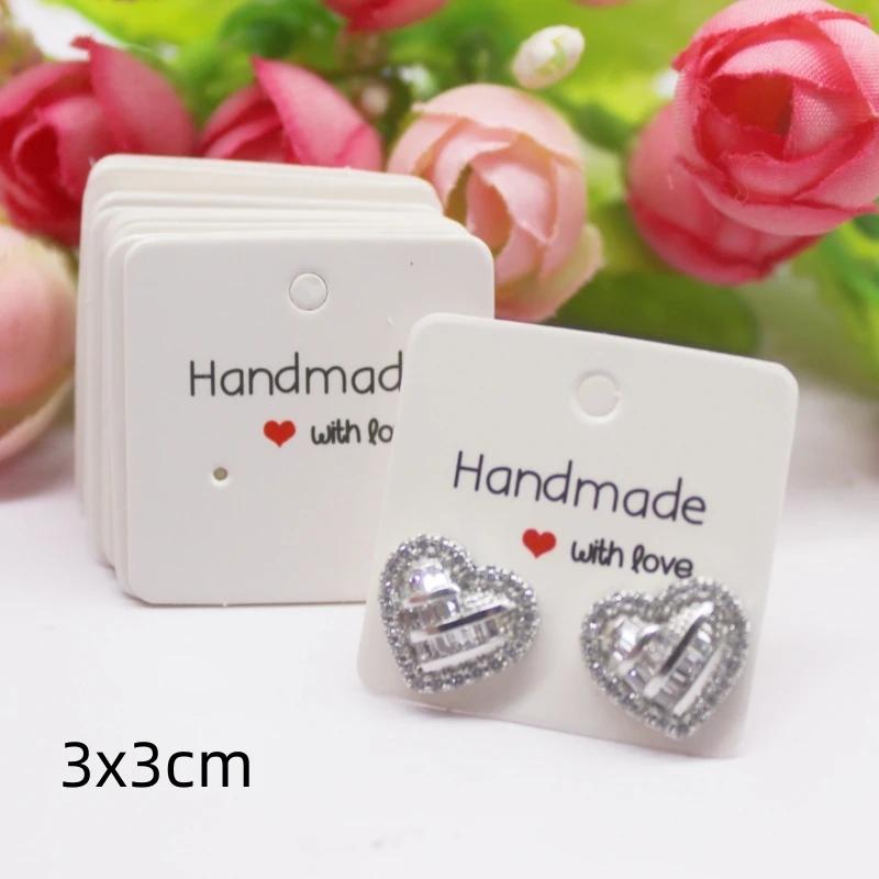 50 шт. белая/крафт-бумага серии HANDMADE многоразмерные открытки, серьги, ожерелья, открытки для украшений