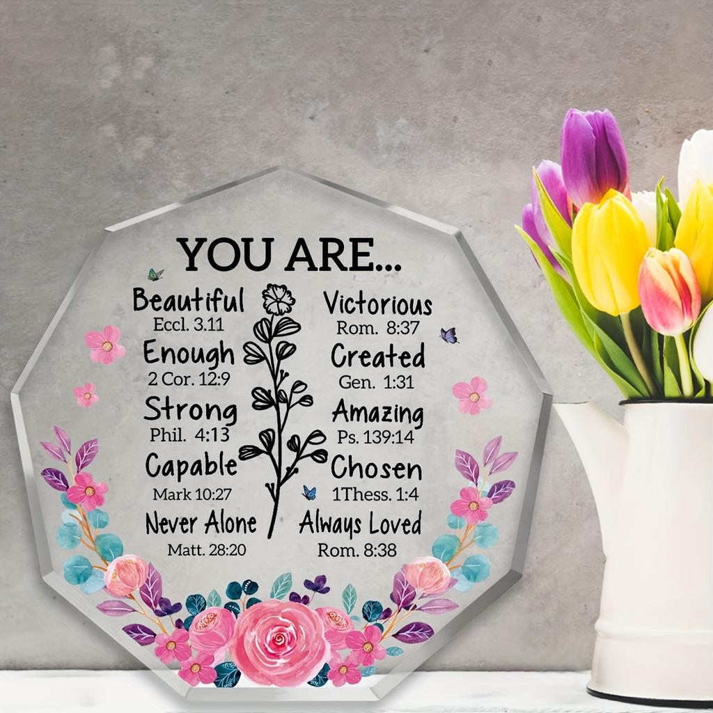 2D Flat Acrylic Floral Design Decoration, Indoor and Outdoor Decoration - No Need for Batteries/electricity, Free Day Decoration, Sh