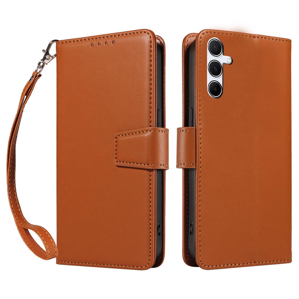 For Samsung Galaxy A16 4G/5G Case RFID Blocking PU Leather Wallet Flip Phone Cover with Wrist Strap