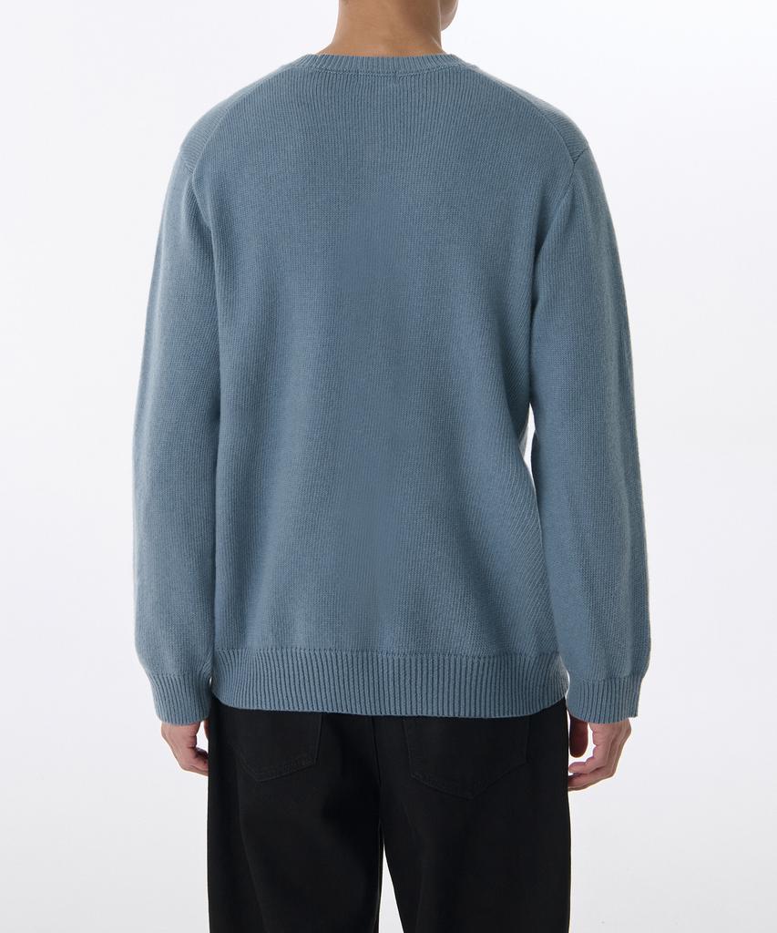 MUSINSA STANDARD Essential Crew Neck Knit [Blue Grey]