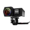 Temperature Display Dual USB Charger Power Adapter Outlet Socket Power Outlet with LED Voltmeter Car Charger Adapter for Car Boat Motorcycle